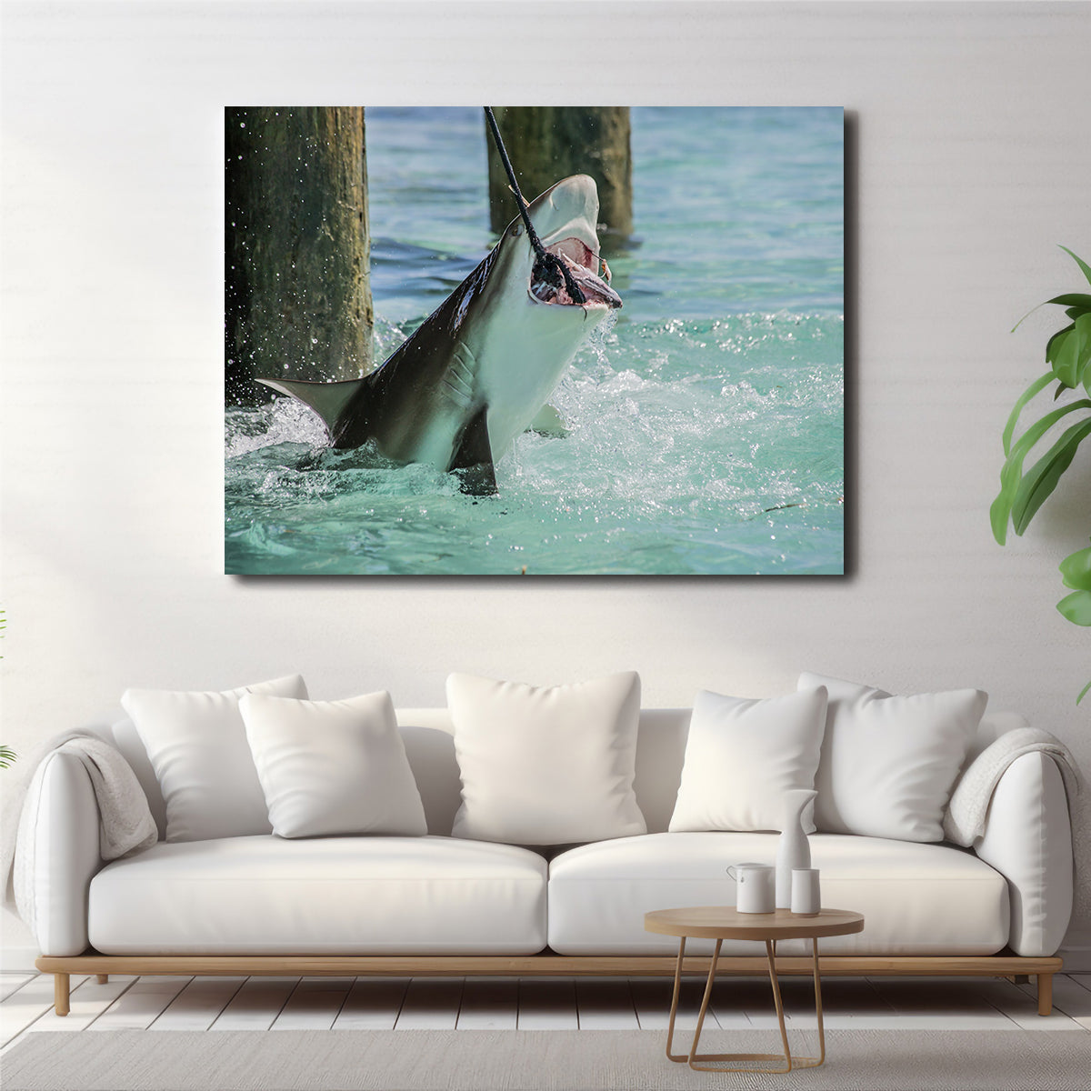 Bull Shark Snacking Wall Art