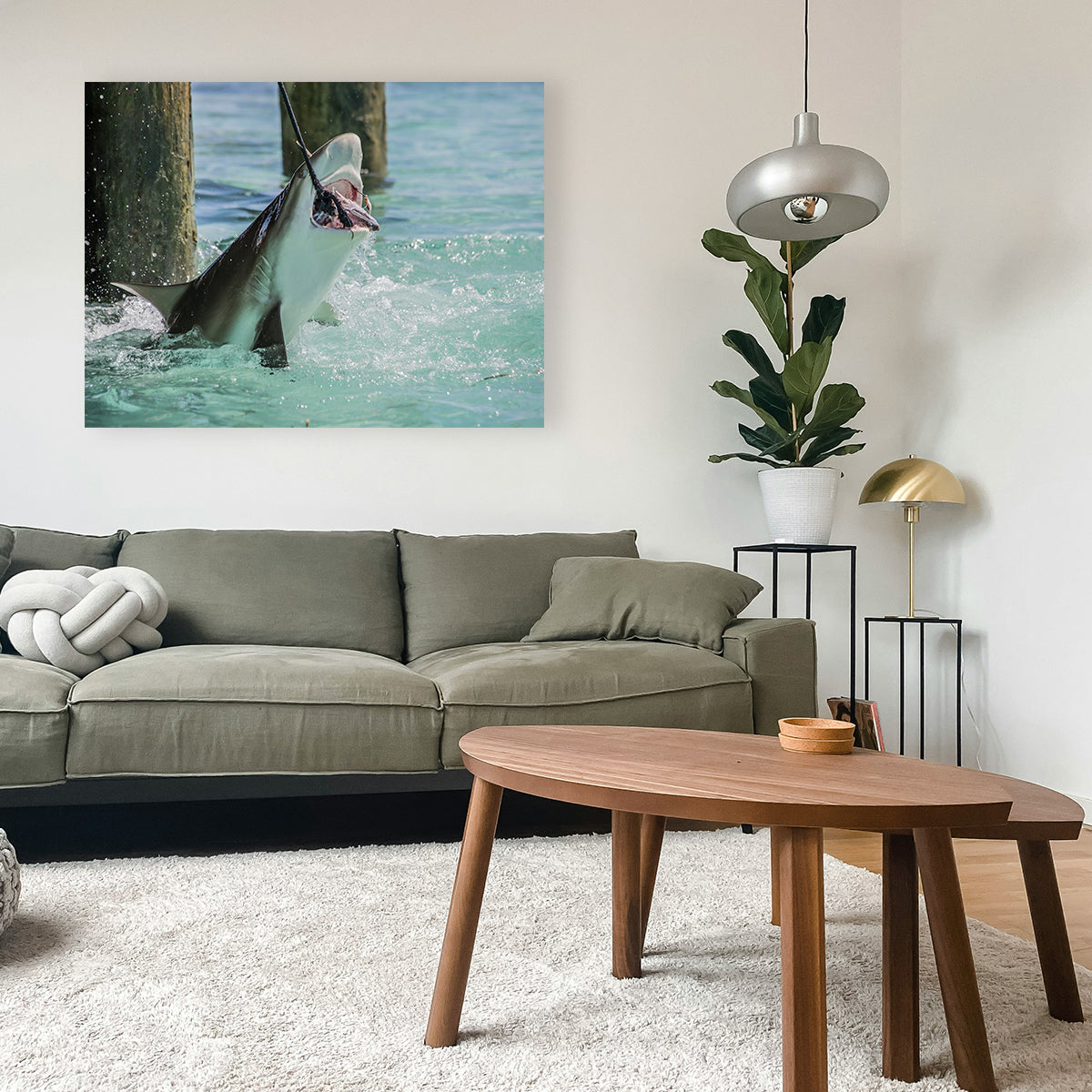 Bull Shark Snacking Wall Art