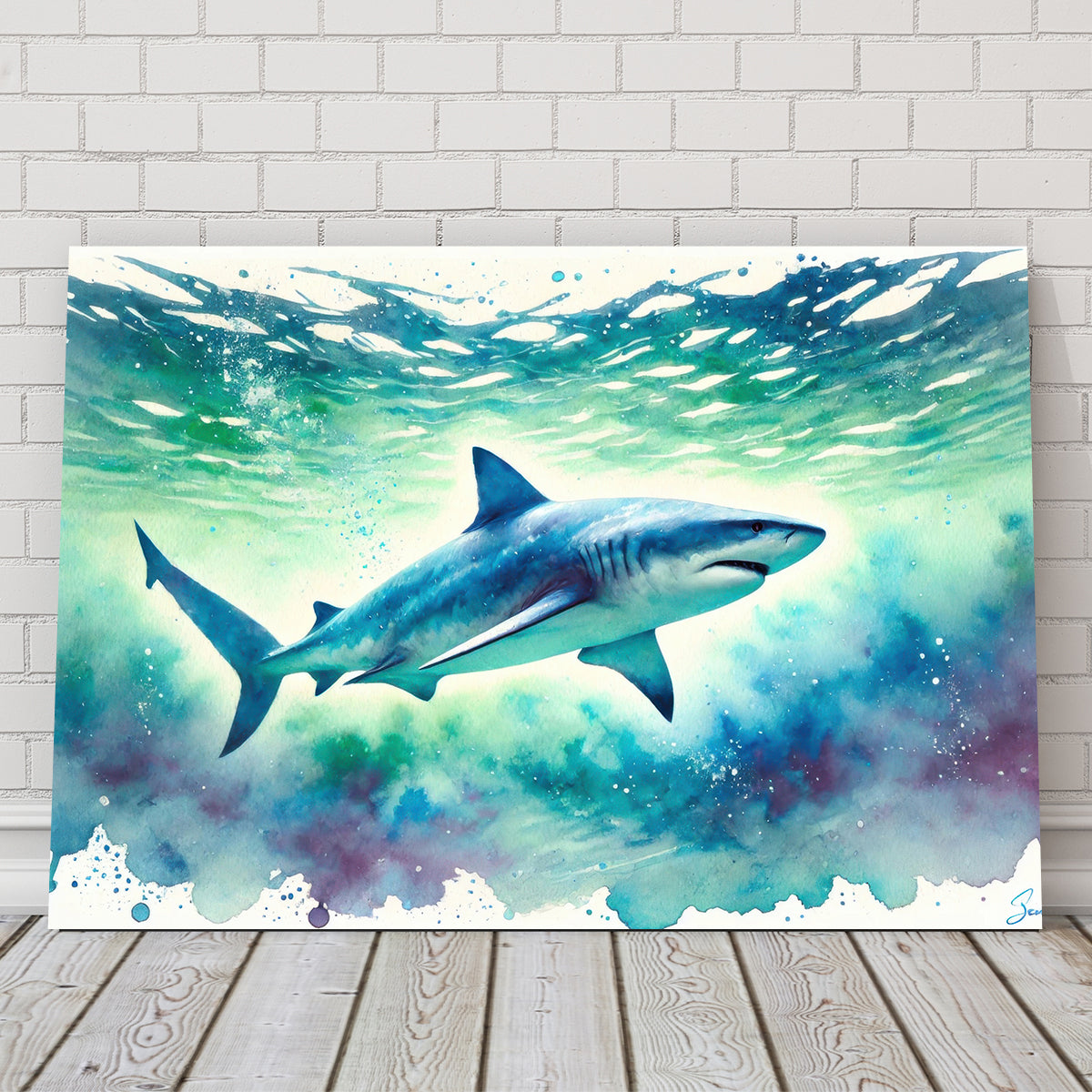 Bull Shark Watercolor