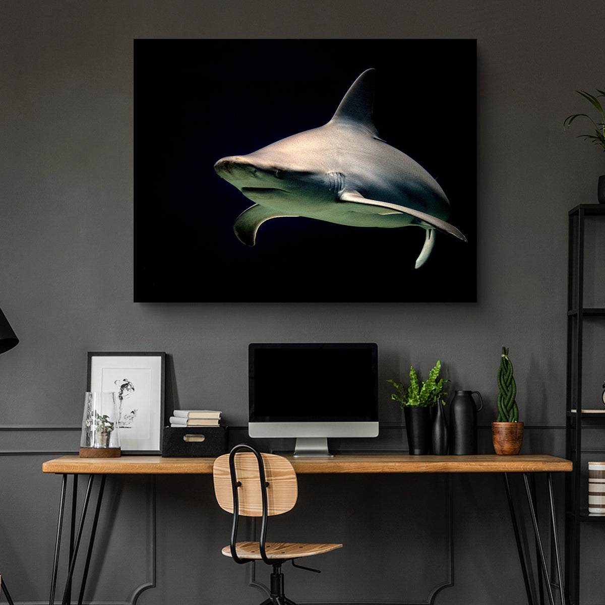 Bull Shark at Night Wall Art