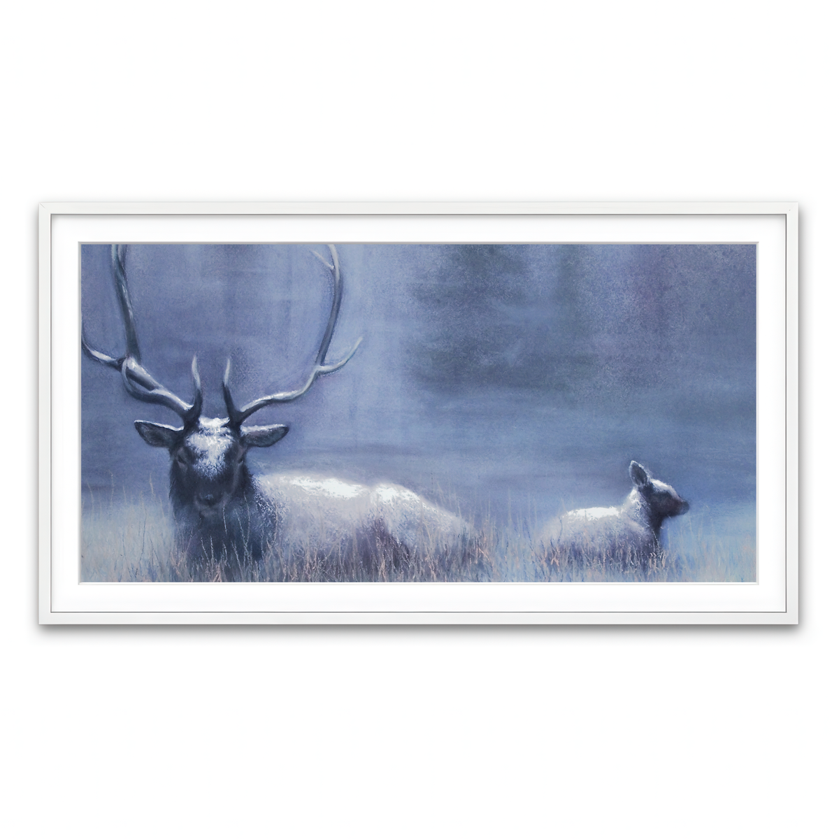 Framed Print 2x1 White