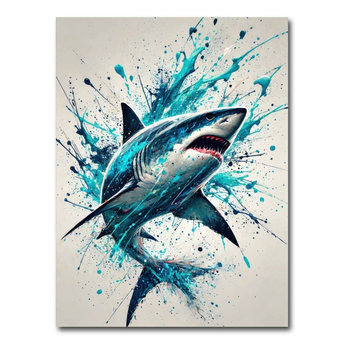 AUTO-MOCKUP WHITE | Bull Shark Blue Splash | 1 Piece | Gallery Wrap Canvas | group=3x4