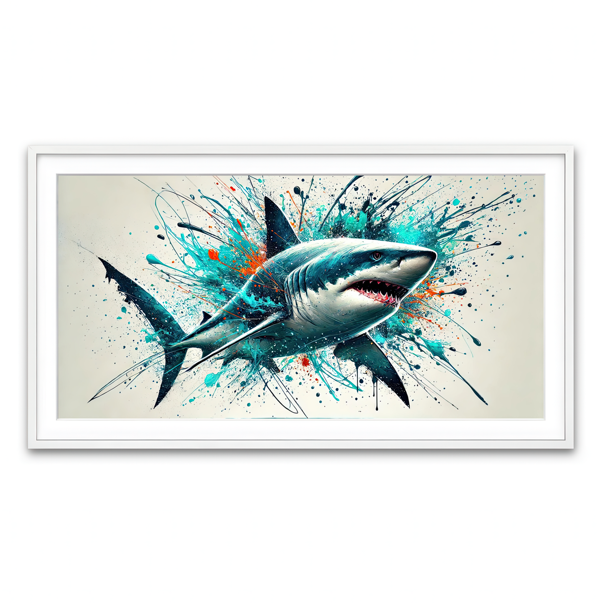 Framed Print 2x1 White