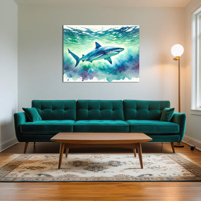 AUTO-MOCKUP ROOM | Bull Shark Watercolor