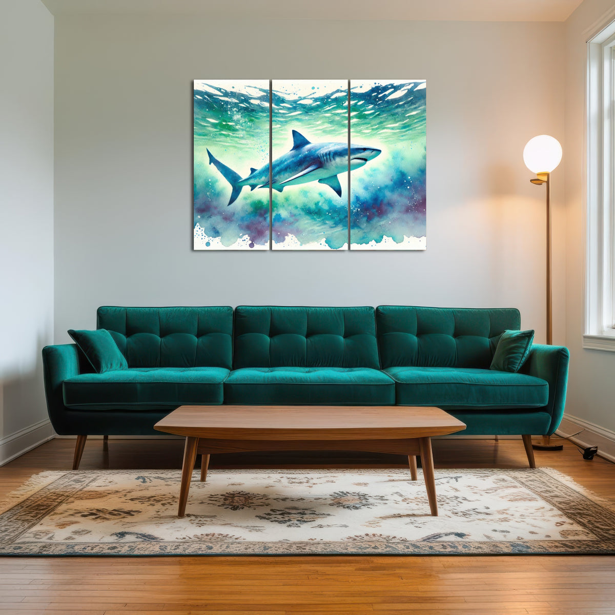AUTO-MOCKUP ROOM | Bull Shark Watercolor