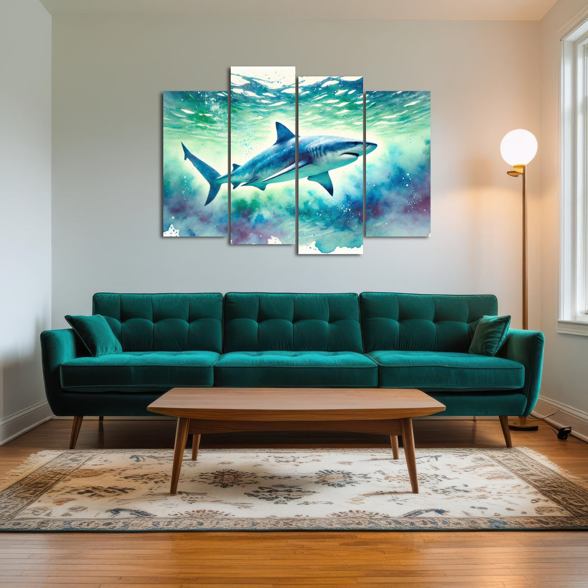 AUTO-MOCKUP ROOM | Bull Shark Watercolor