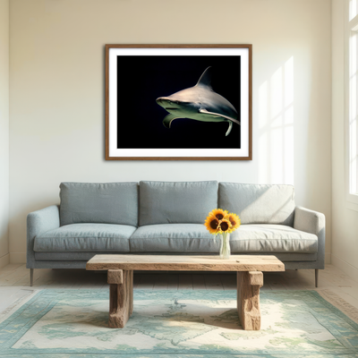 AUTO-MOCKUP ROOM | Bull Shark at Night Wall Art
