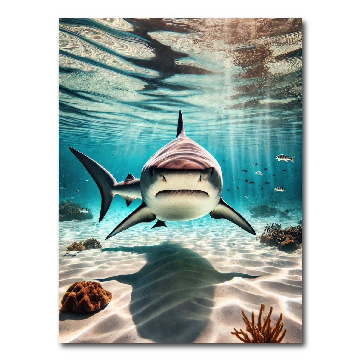 AUTO-MOCKUP WHITE | Bull Shark in Shallow Waters | 1 Piece | Gallery Wrap Canvas | group=3x4