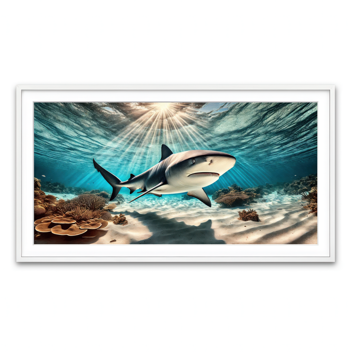 Framed Print 2x1 White