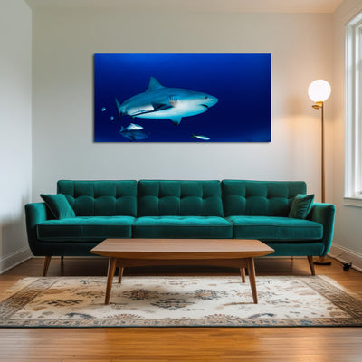 AUTO-MOCKUP ROOM | Bull shark in the blue ocean