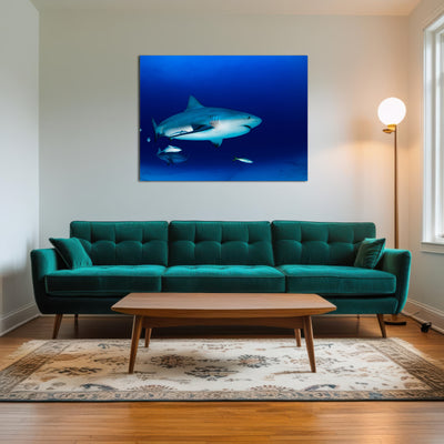 AUTO-MOCKUP ROOM | Bull shark in the blue ocean