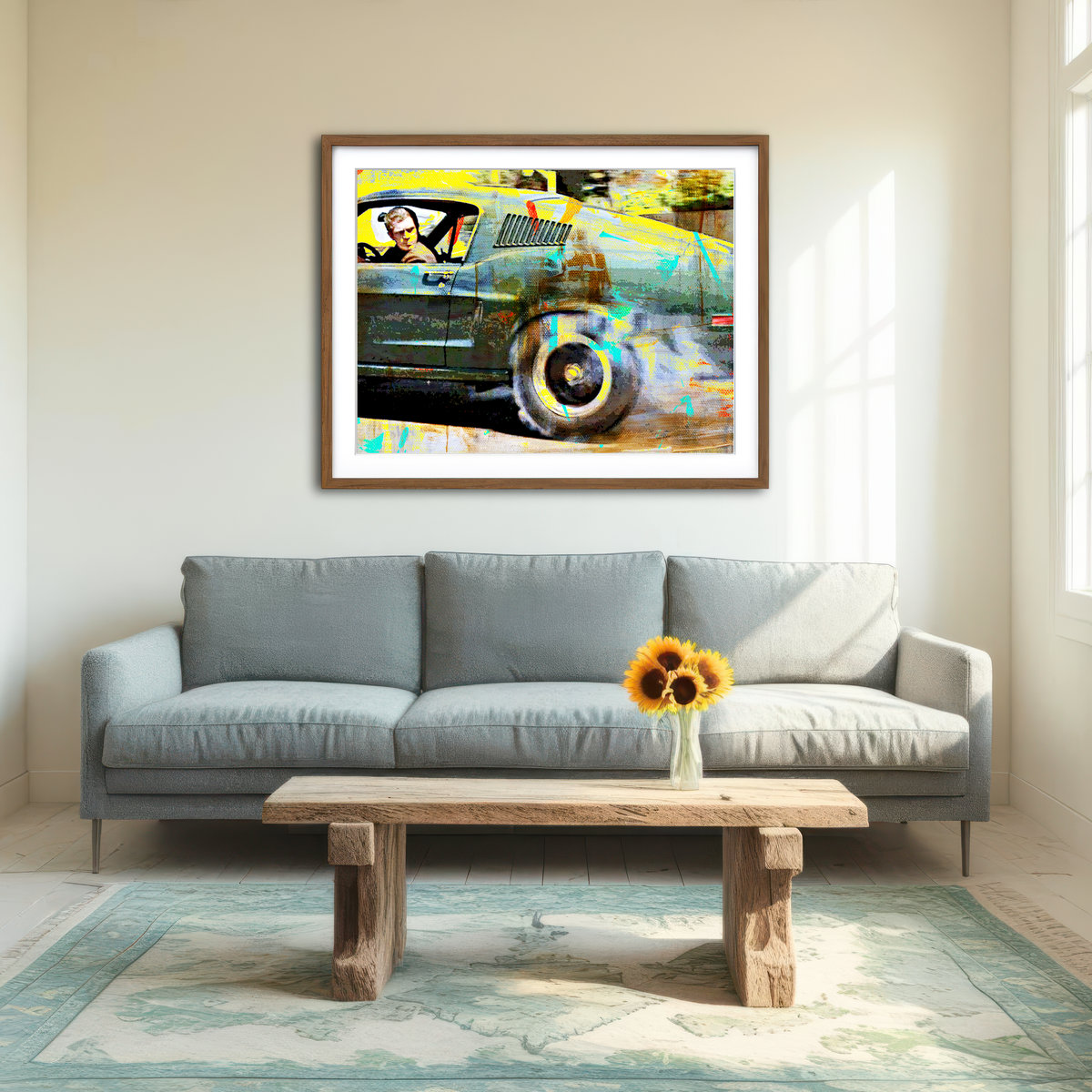 AUTO-MOCKUP ROOM | Bullitt Burnout Wall Art