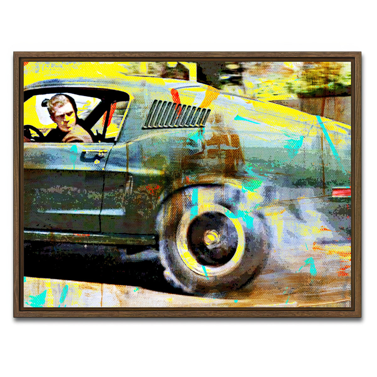 AUTO-MOCKUP WHITE | Bullitt Burnout | 1 Piece | Walnut Framed Canvas | group=4x3