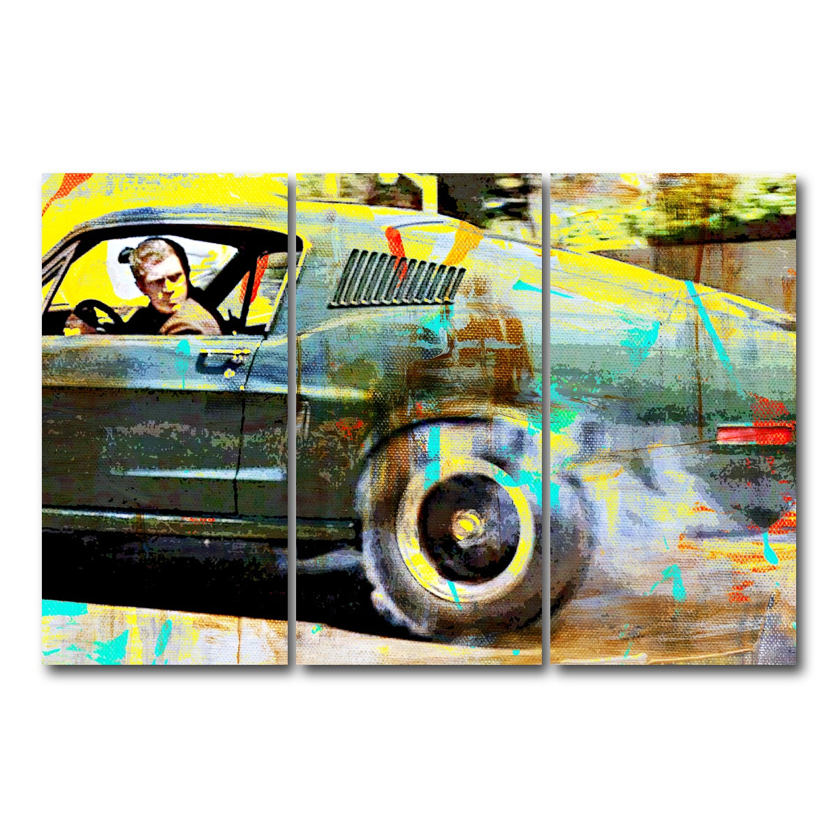 AUTO-MOCKUP WHITE | Bullitt Burnout | 3 Piece | Gallery Wrap Canvas | group=12x24