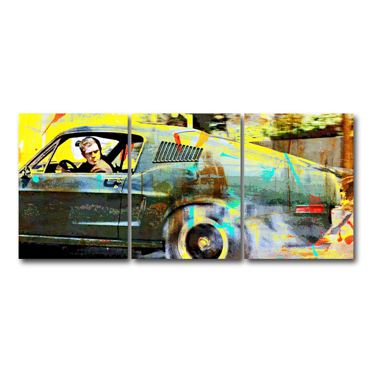 AUTO-MOCKUP WHITE | Bullitt Burnout | 3 Piece | Gallery Wrap Canvas | group=18x24