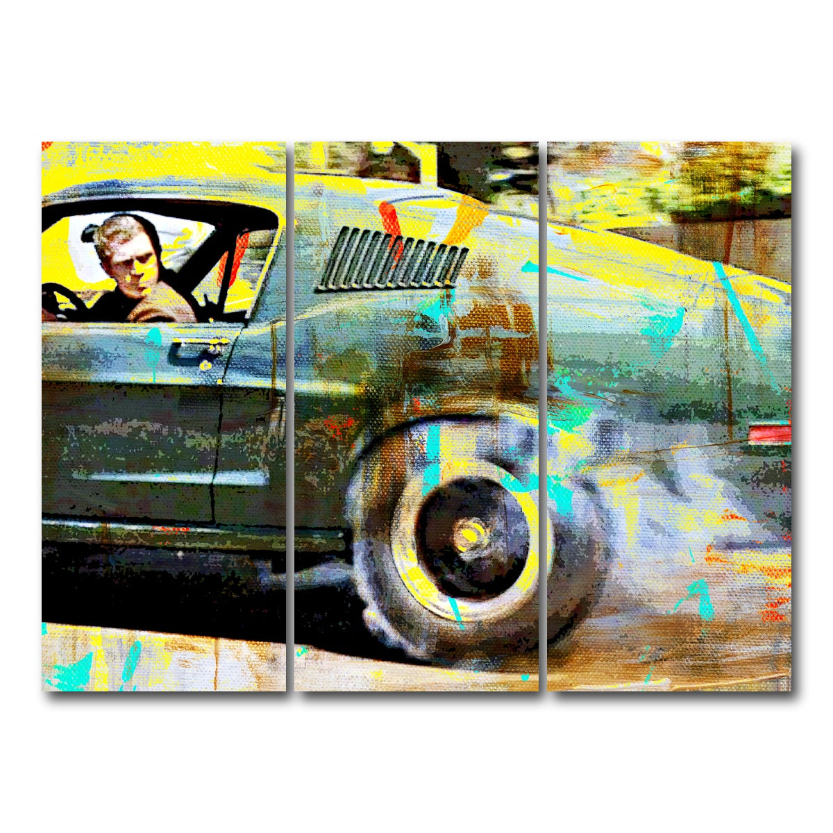 AUTO-MOCKUP WHITE | Bullitt Burnout | 3 Piece | Gallery Wrap Canvas | group=8x18