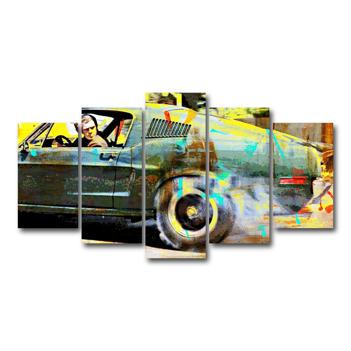 AUTO-MOCKUP WHITE | Bullitt Burnout | 5 Piece | Gallery Wrap Canvas | group=5_normal