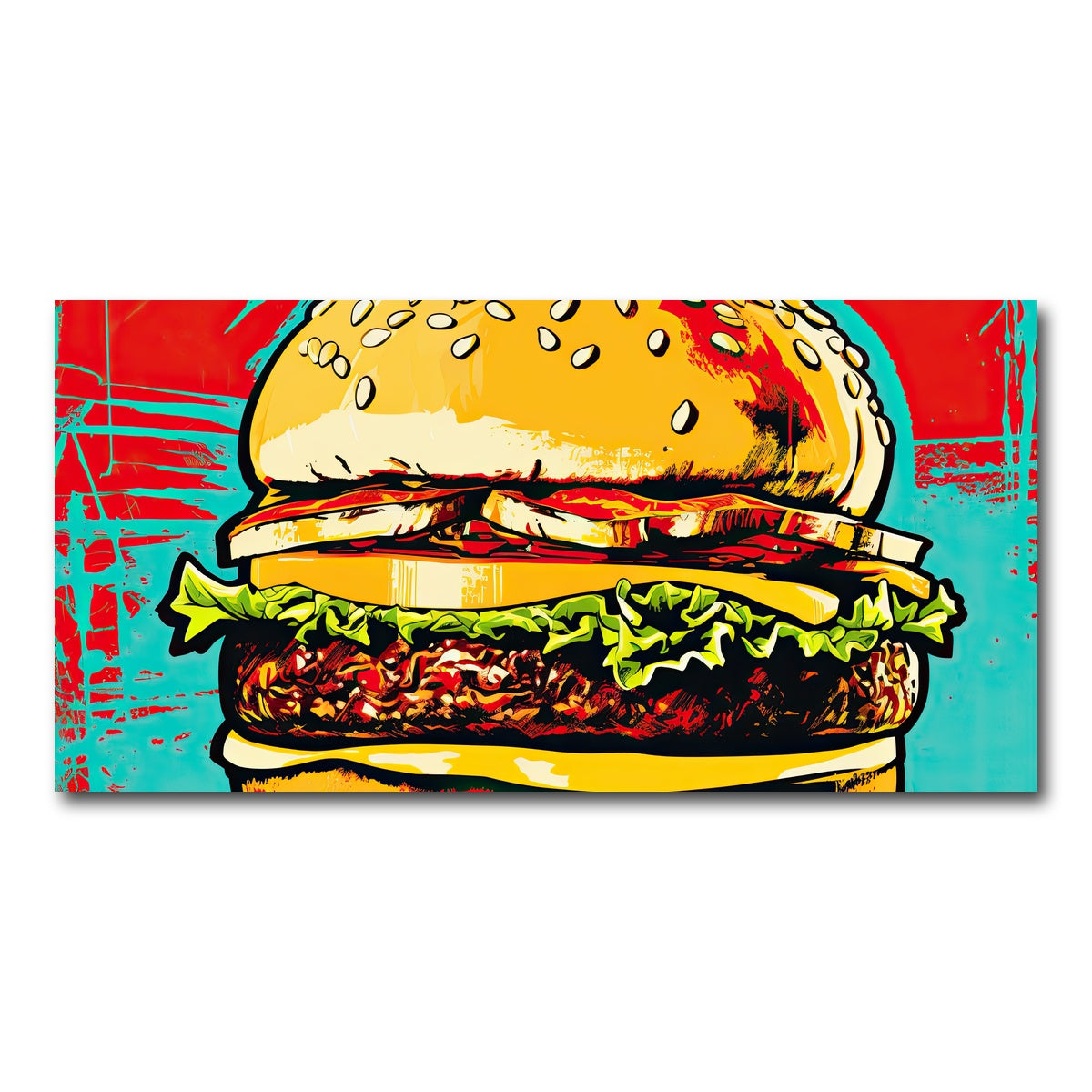 AUTO-MOCKUP WHITE | Burger King Warhol Style | 1 Piece | Gallery Wrap Canvas | group=2x1