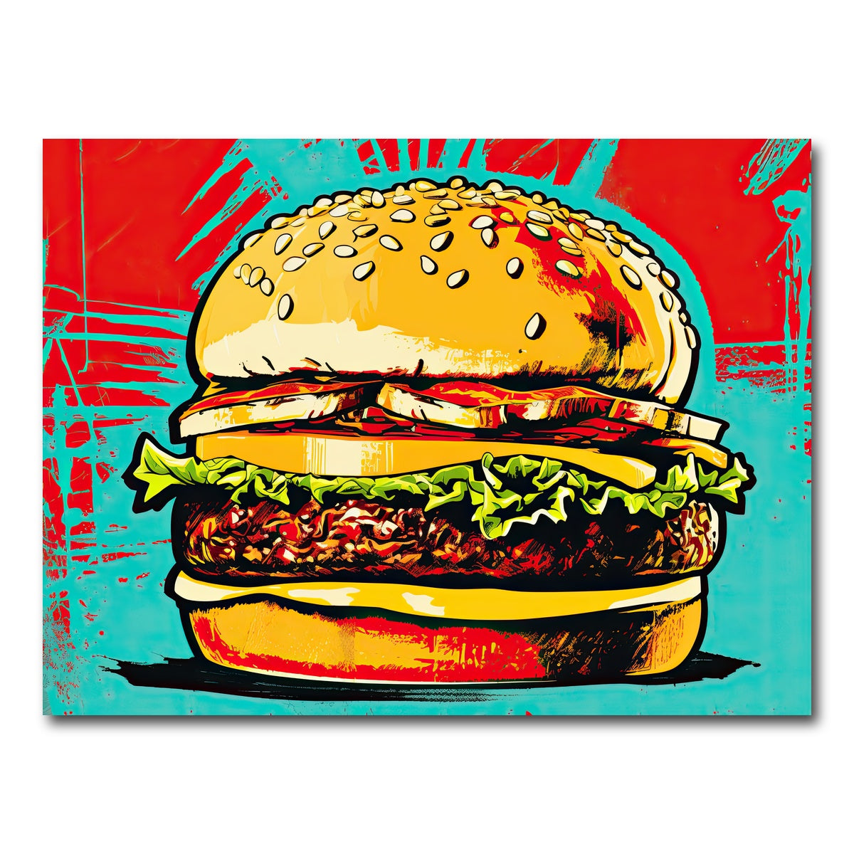 AUTO-MOCKUP WHITE | Burger King Warhol Style | 1 Piece | Gallery Wrap Canvas | group=4x3