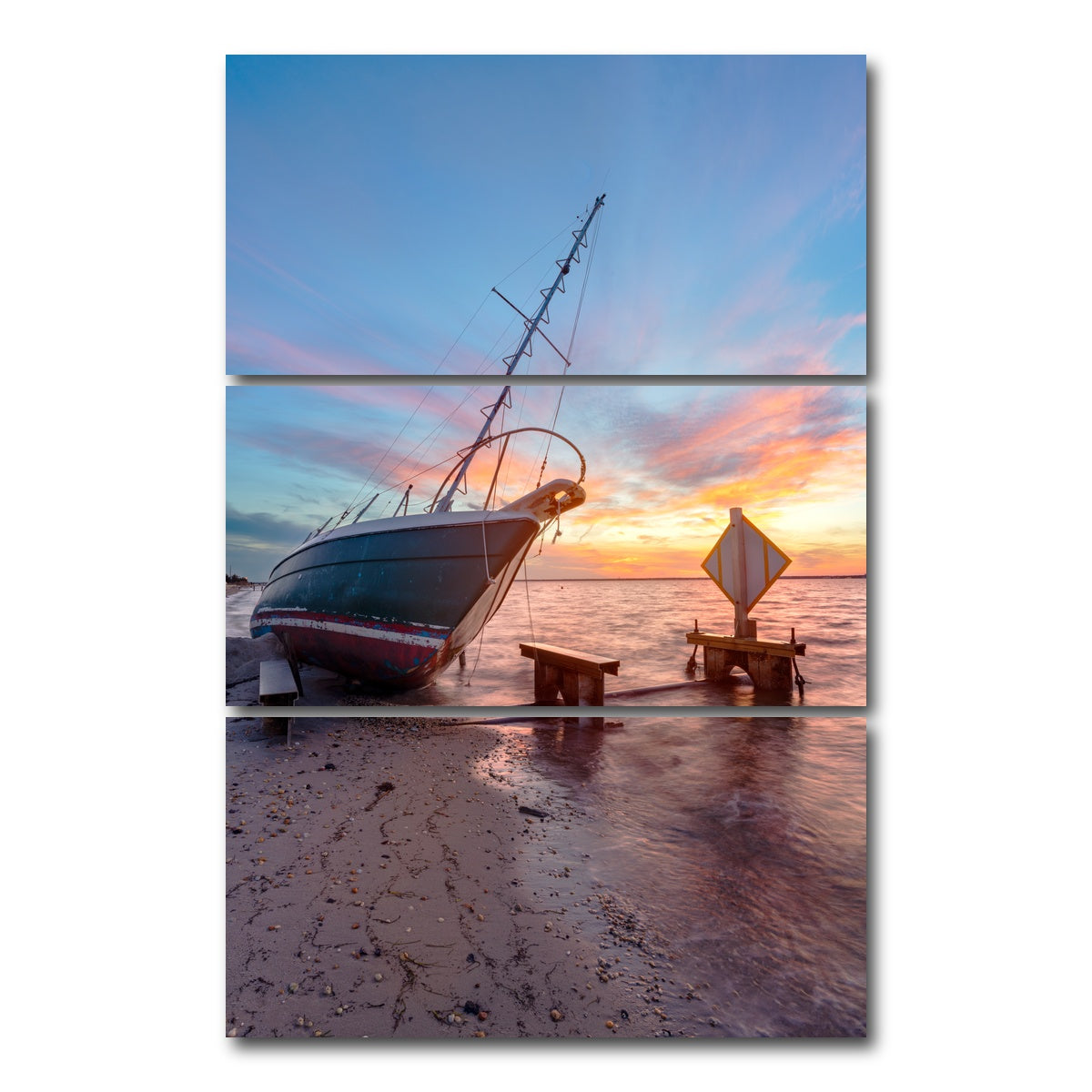 AUTO-MOCKUP WHITE | Burning Sails | 3 Piece | Gallery Wrap Canvas | group=12x24_stacked