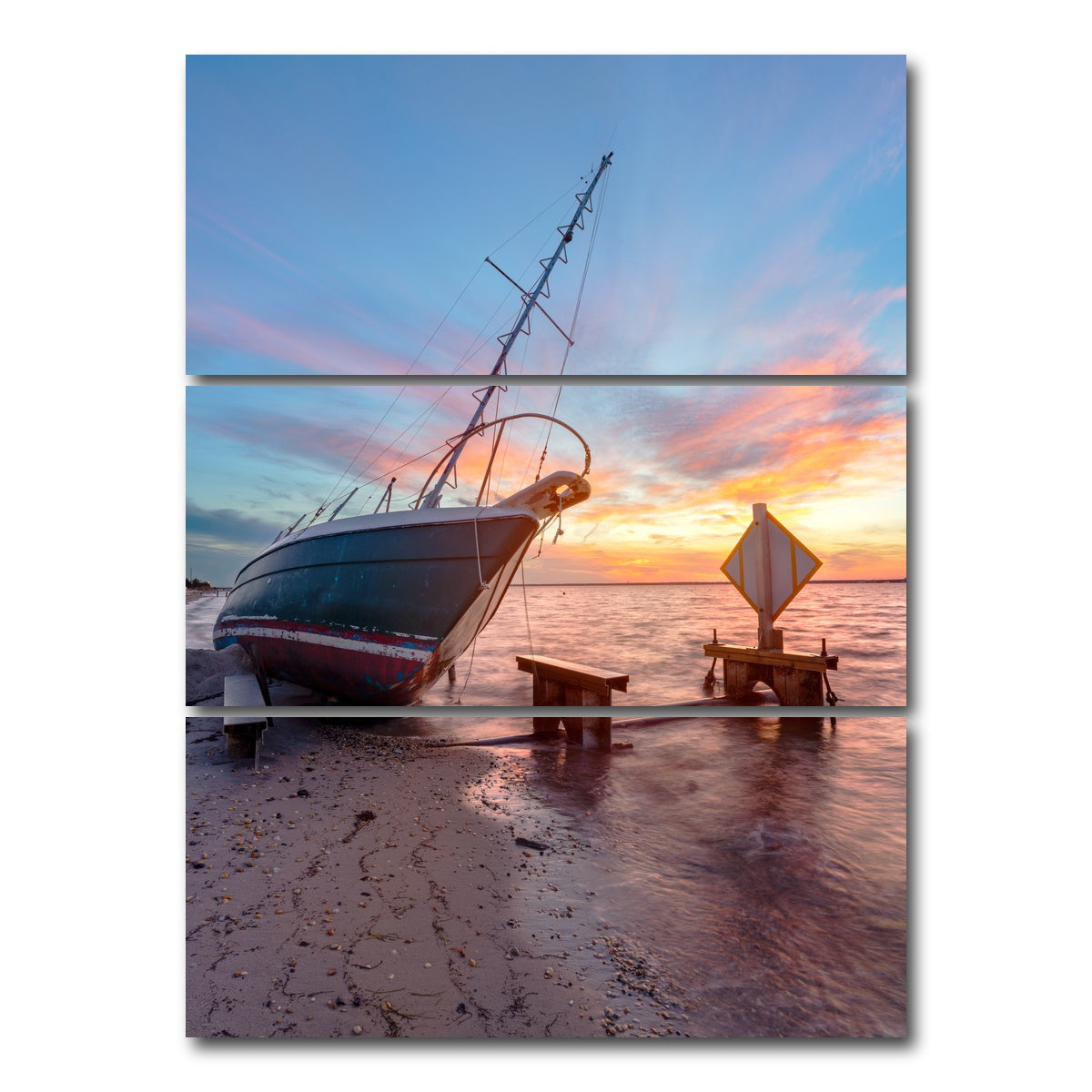 AUTO-MOCKUP WHITE | Burning Sails | 3 Piece | Gallery Wrap Canvas | group=8x18_stacked