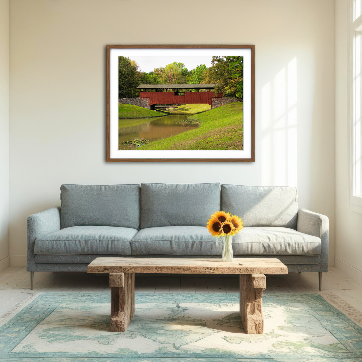 AUTO-MOCKUP ROOM | Burns Park Covered Bridge Wall Art