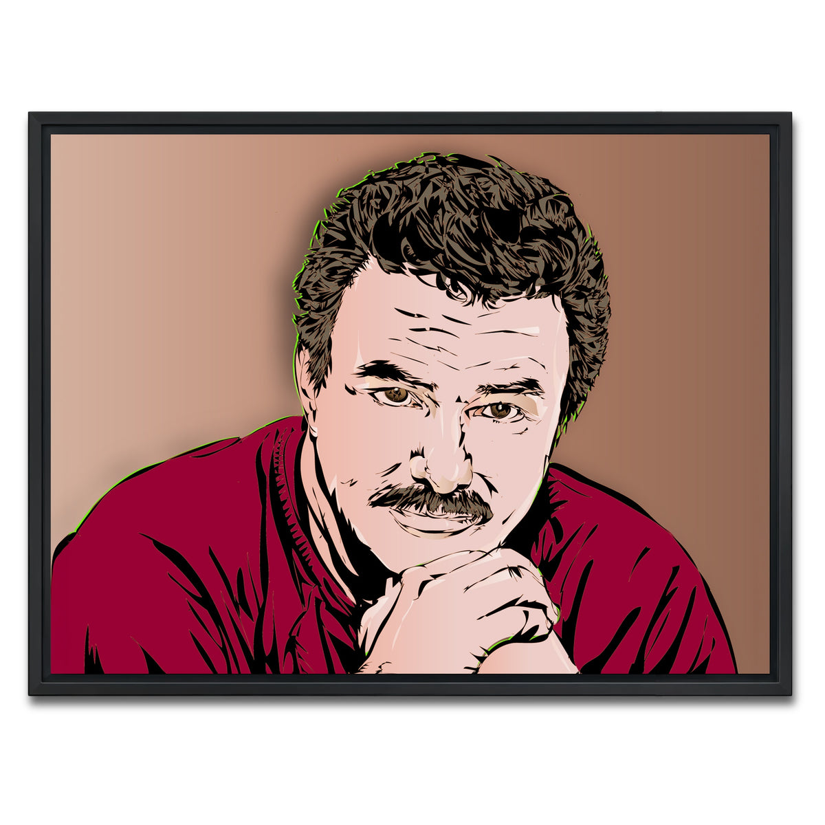 AUTO-MOCKUP WHITE | Burt Reynolds | 1 Piece | Black Framed Canvas | group=4x3
