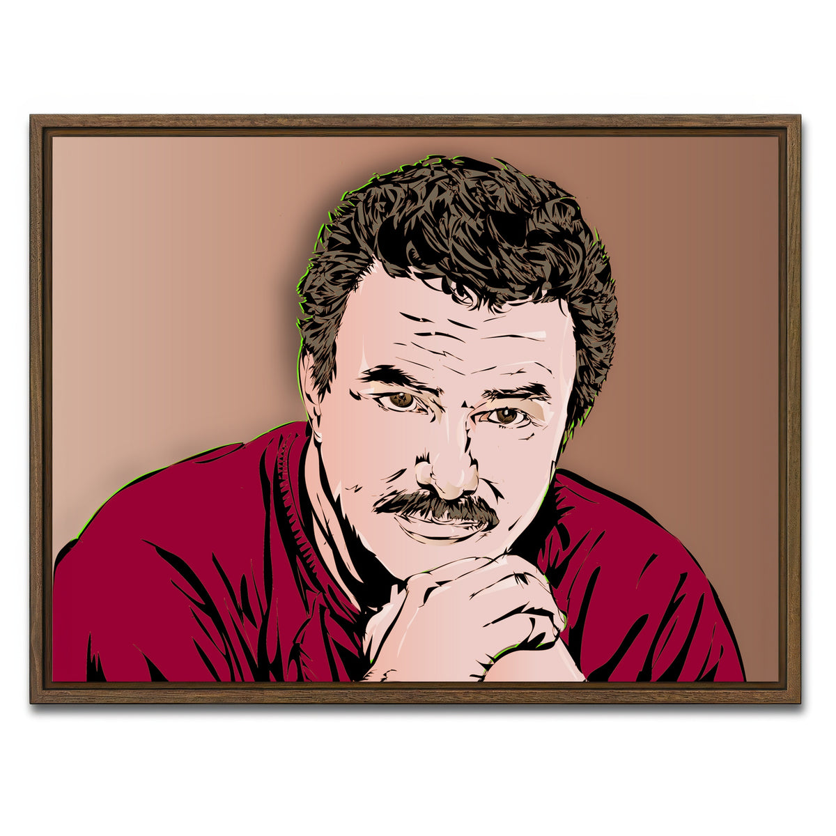 AUTO-MOCKUP WHITE | Burt Reynolds | 1 Piece | Walnut Framed Canvas | group=4x3