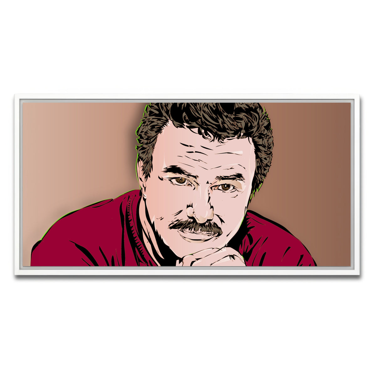 AUTO-MOCKUP WHITE | Burt Reynolds | 1 Piece | White Framed Canvas | group=2x1