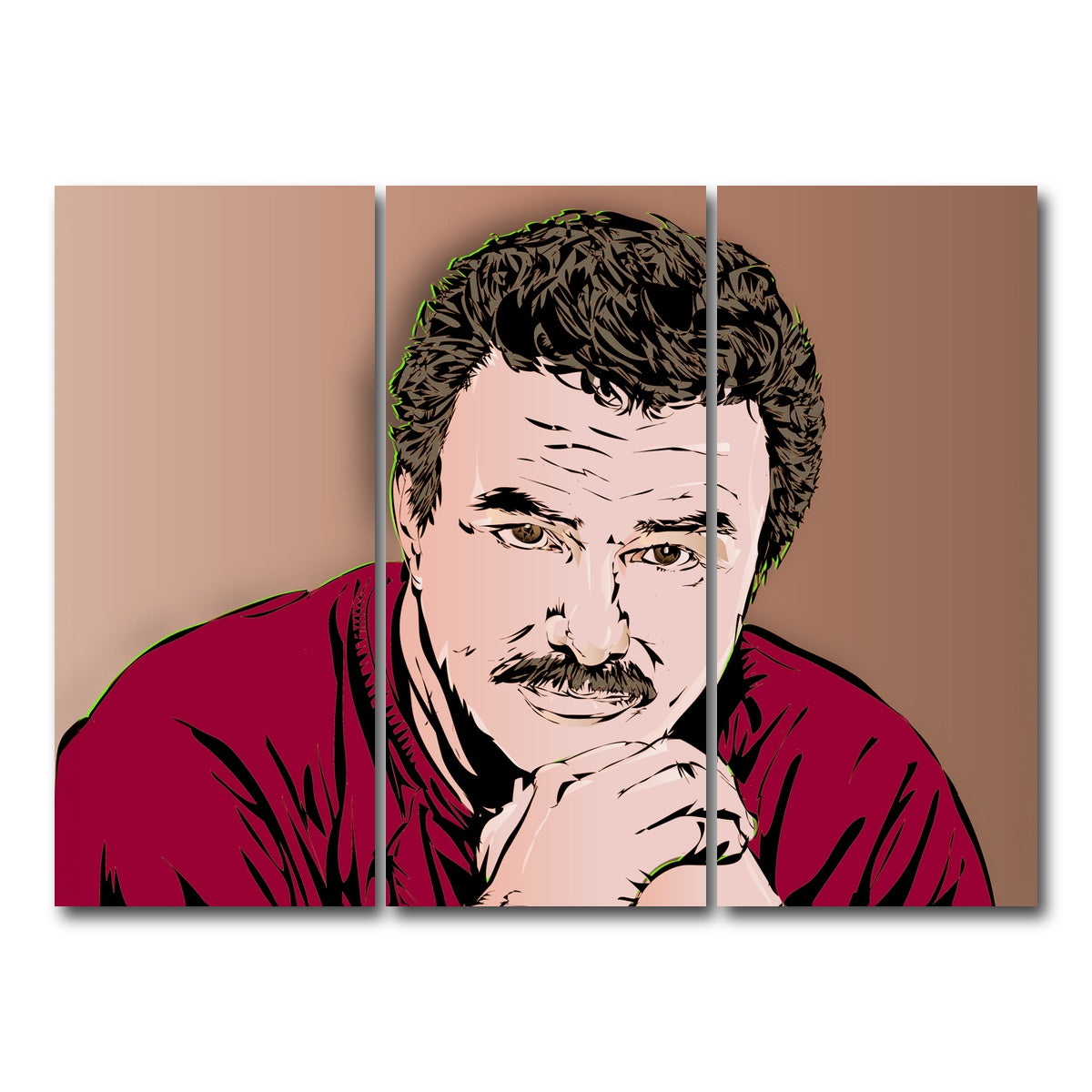 AUTO-MOCKUP WHITE | Burt Reynolds | 3 Piece | Gallery Wrap Canvas | group=8x18