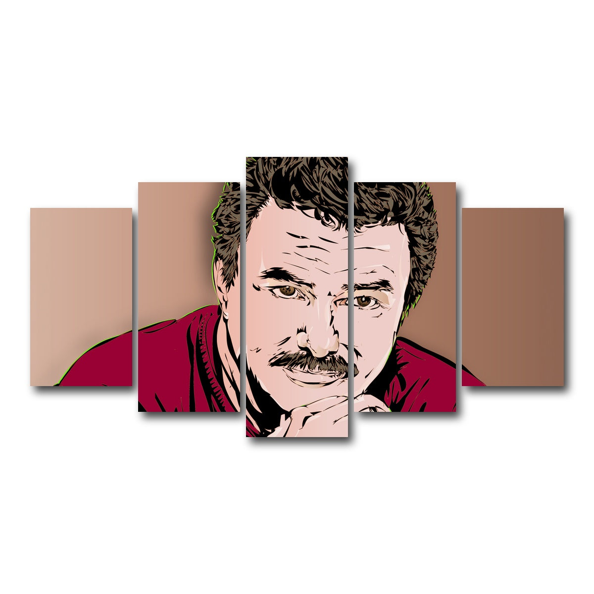 AUTO-MOCKUP WHITE | Burt Reynolds | 5 Piece | Gallery Wrap Canvas | group=5_normal