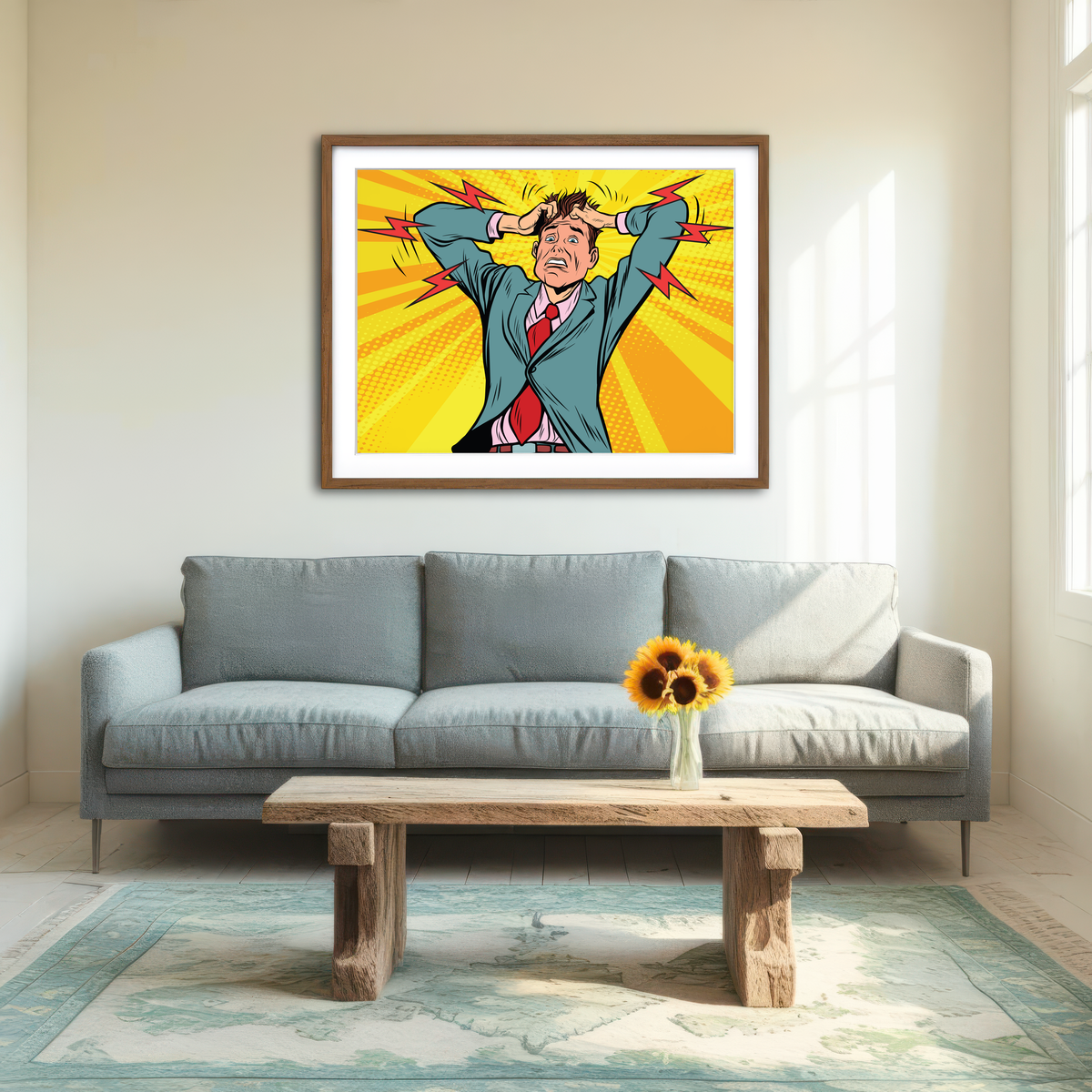 AUTO-MOCKUP ROOM | Businessman Panic Wall Art