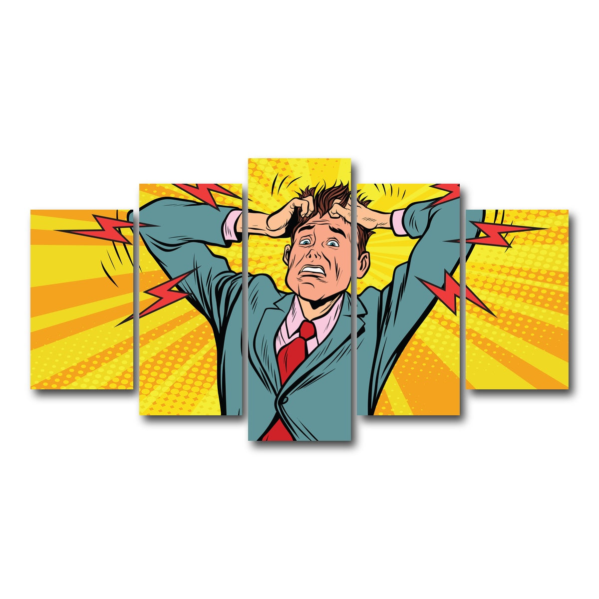 AUTO-MOCKUP WHITE | Businessman panic | 5 Piece | Gallery Wrap Canvas | group=5_normal