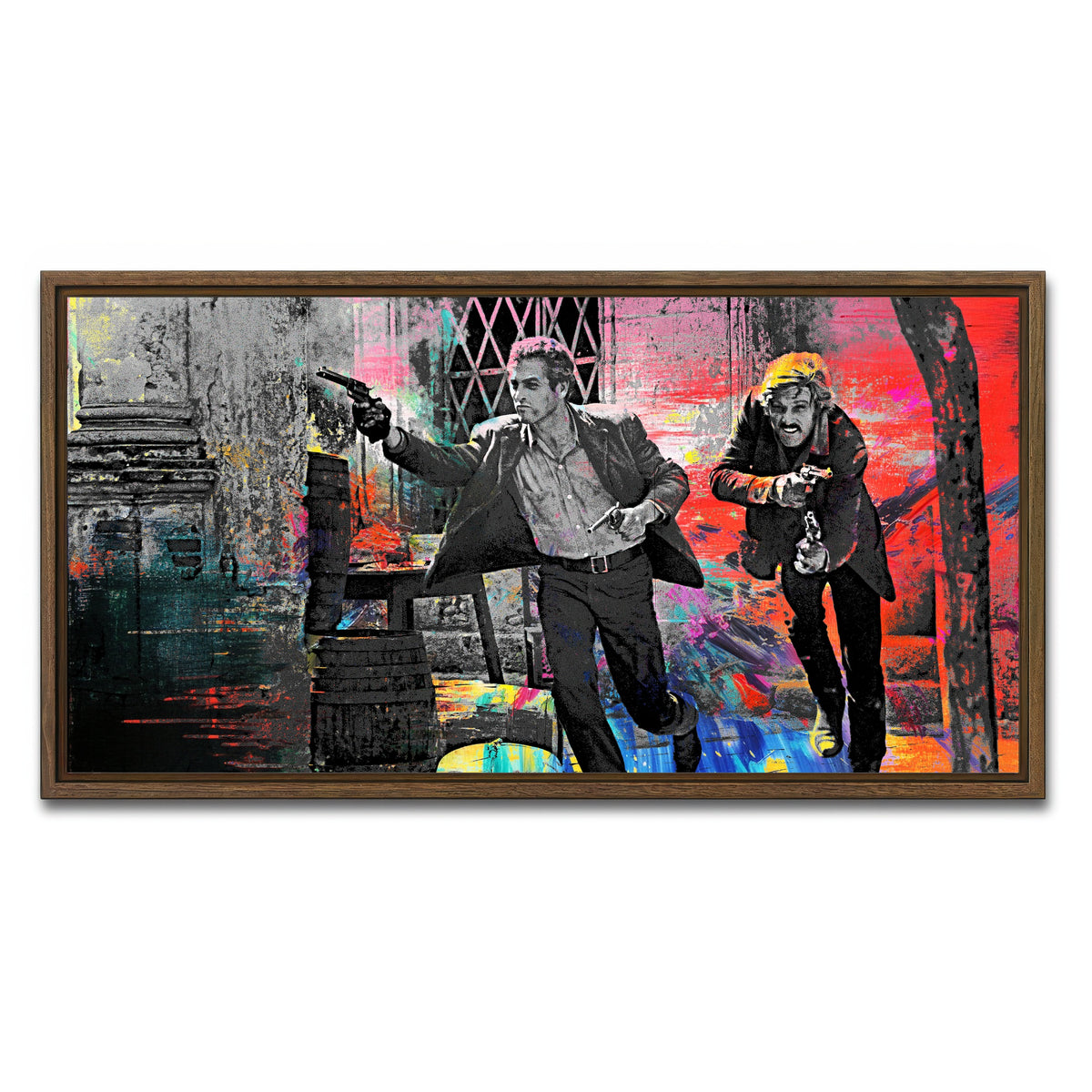 AUTO-MOCKUP WHITE | Butch Cassidy & The Sundance Kid | 1 Piece | Walnut Framed Canvas | group=2x1