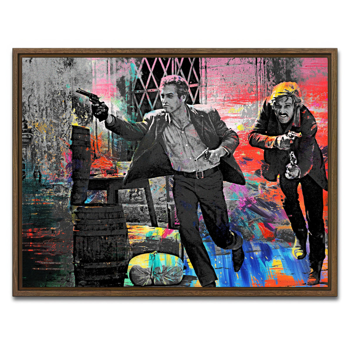 AUTO-MOCKUP WHITE | Butch Cassidy & The Sundance Kid | 1 Piece | Walnut Framed Canvas | group=4x3