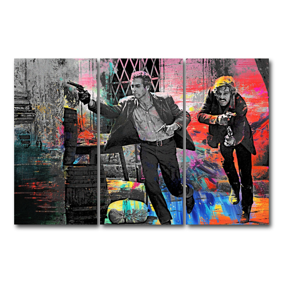 AUTO-MOCKUP WHITE | Butch Cassidy & The Sundance Kid | 3 Piece | Gallery Wrap Canvas | group=12x24