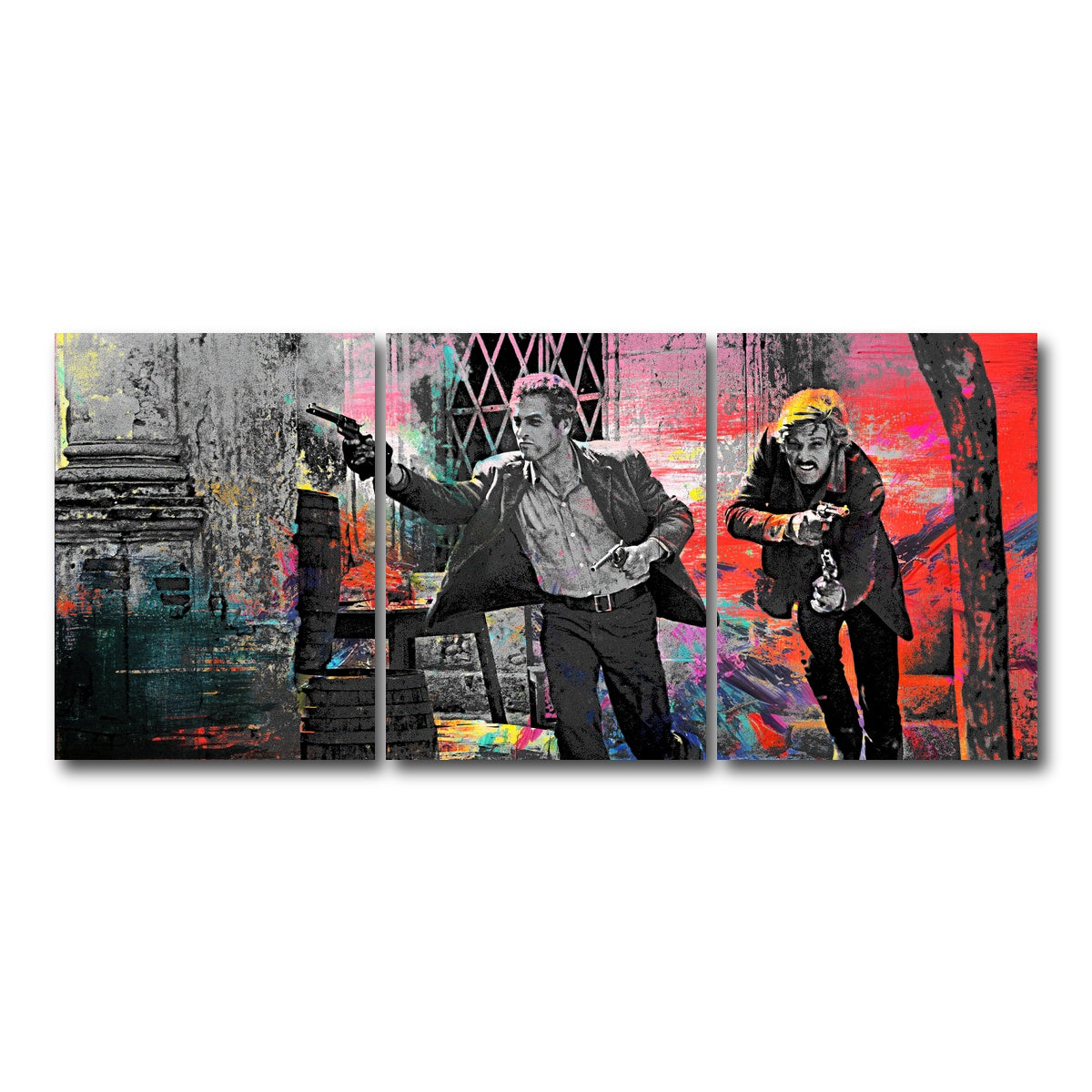 AUTO-MOCKUP WHITE | Butch Cassidy & The Sundance Kid | 3 Piece | Gallery Wrap Canvas | group=18x24