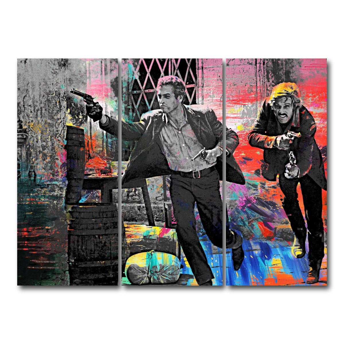 AUTO-MOCKUP WHITE | Butch Cassidy & The Sundance Kid | 3 Piece | Gallery Wrap Canvas | group=8x18