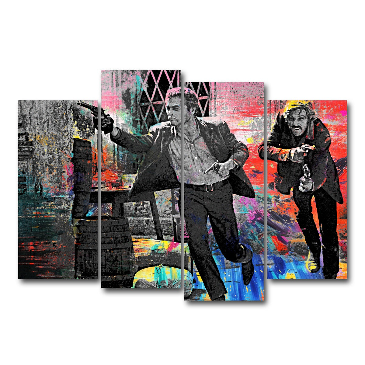 AUTO-MOCKUP WHITE | Butch Cassidy & The Sundance Kid | 4 Piece | Gallery Wrap Canvas | group=4_normal