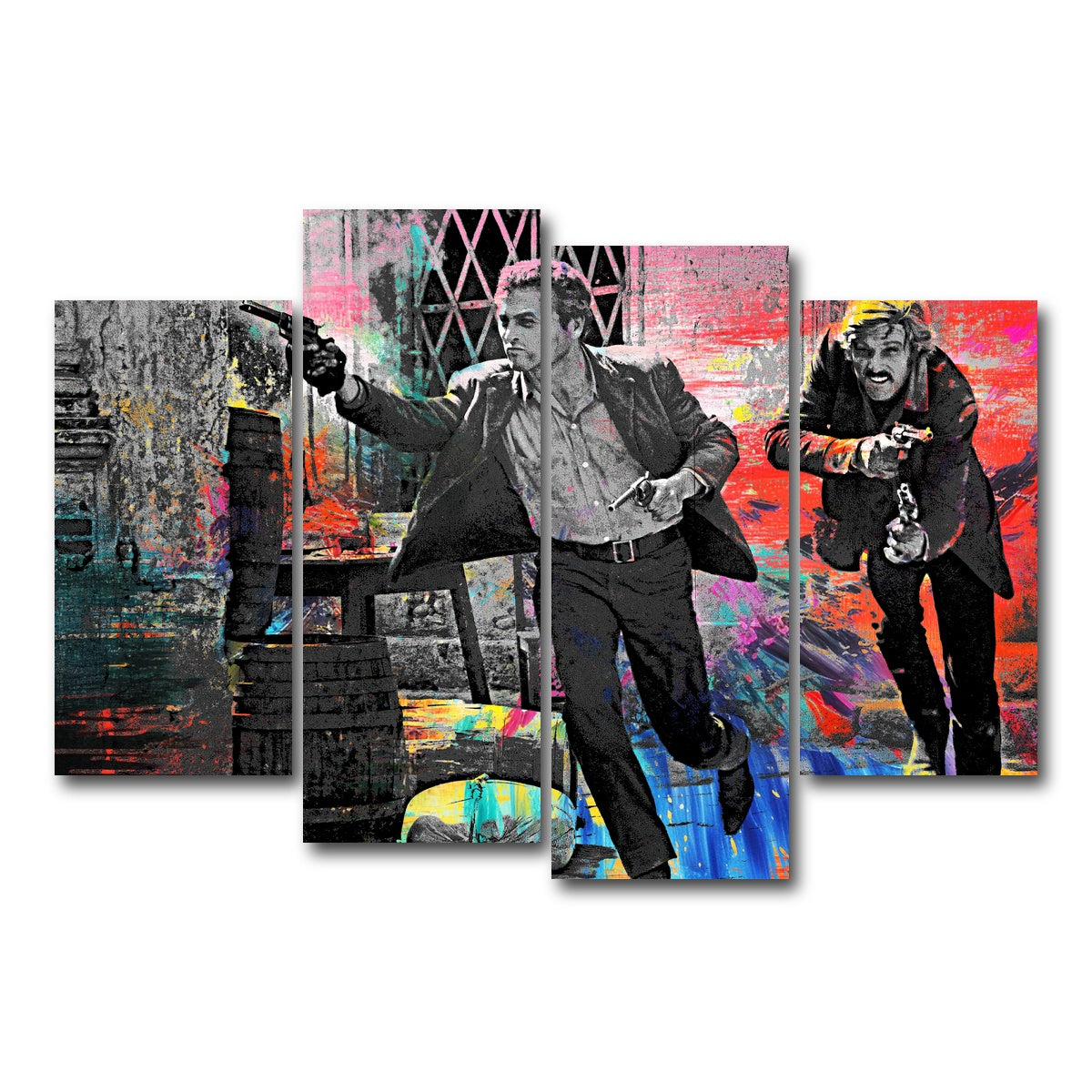 AUTO-MOCKUP WHITE | Butch Cassidy & The Sundance Kid | 4 Piece | Gallery Wrap Canvas | group=4_short