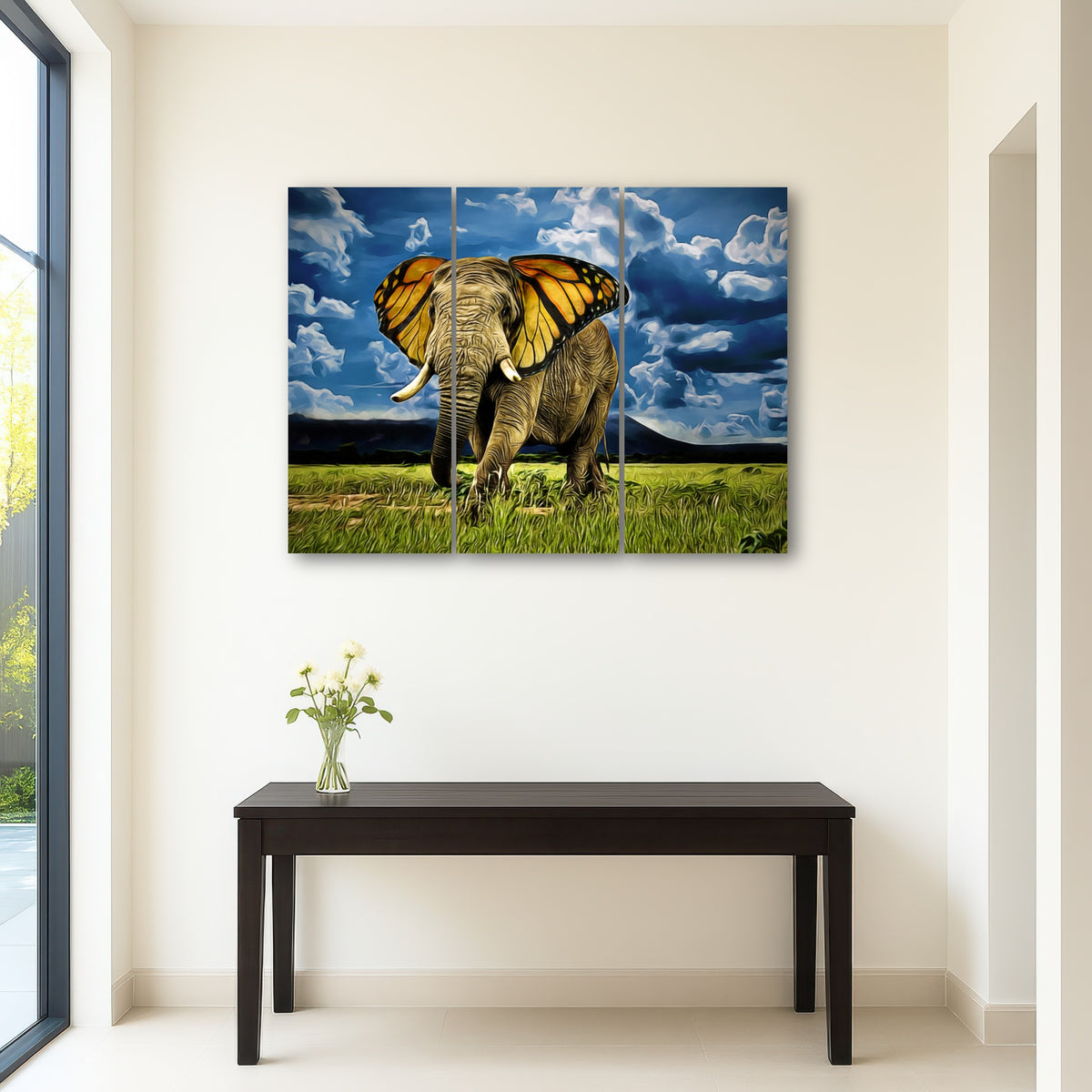 AUTO-MOCKUP ROOM | Butterfly Elephant Wall Art