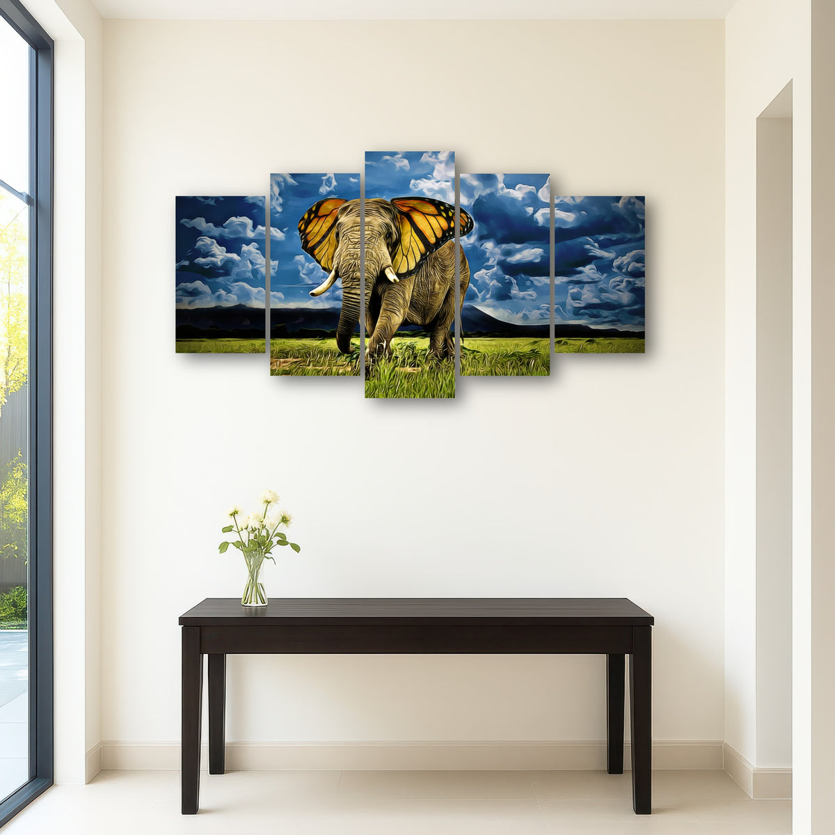 AUTO-MOCKUP ROOM | Butterfly Elephant Wall Art