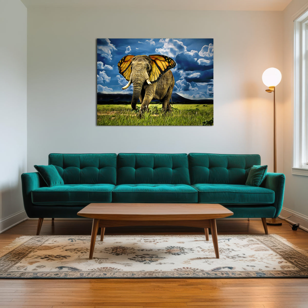 AUTO-MOCKUP ROOM | Butterfly Elephant Wall Art