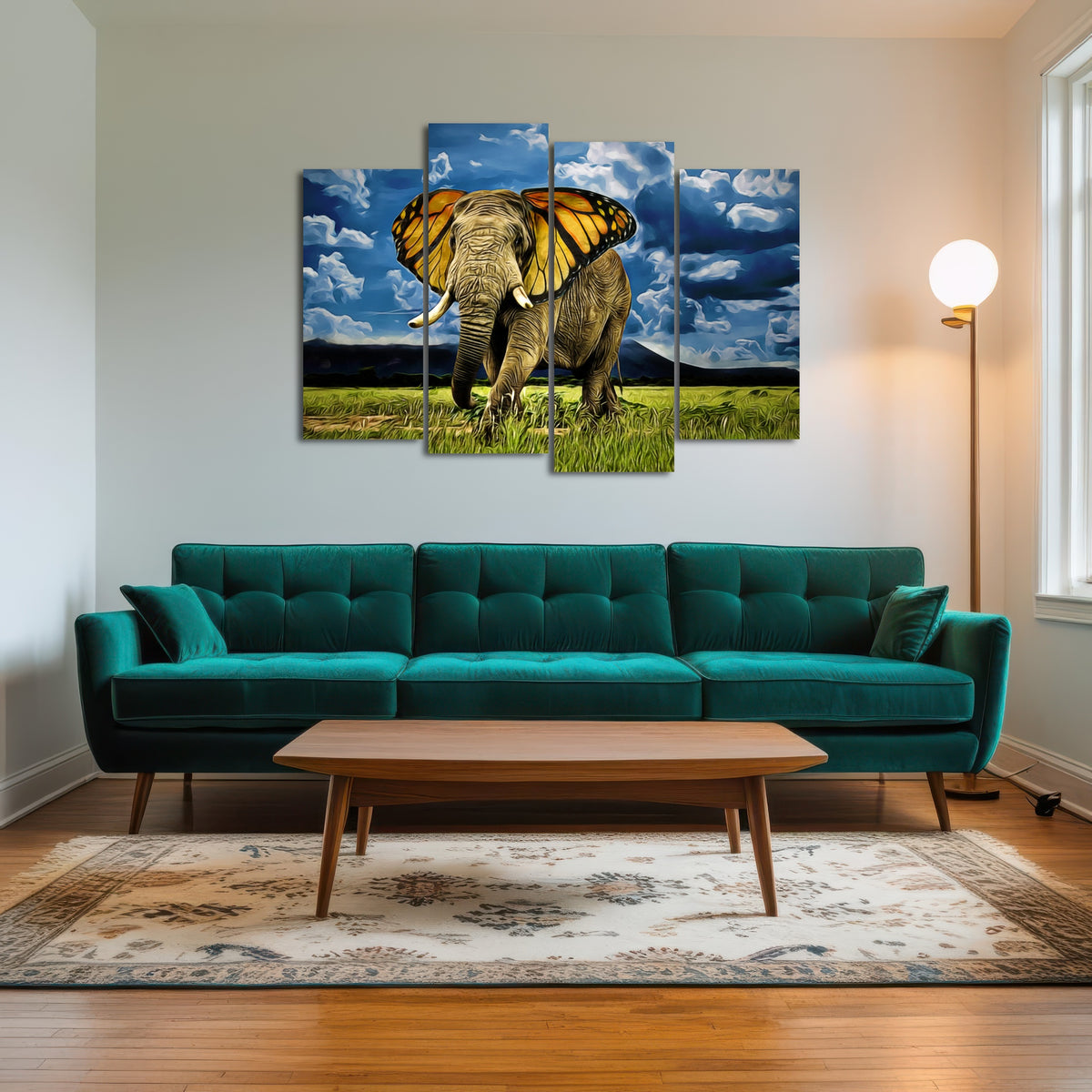 AUTO-MOCKUP ROOM | Butterfly Elephant Wall Art