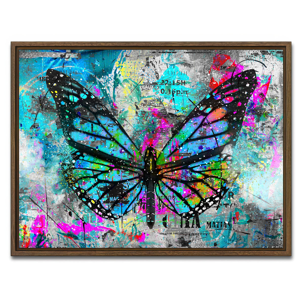 AUTO-MOCKUP WHITE | Butterfly Paint | 1 Piece | Walnut Framed Canvas | group=4x3