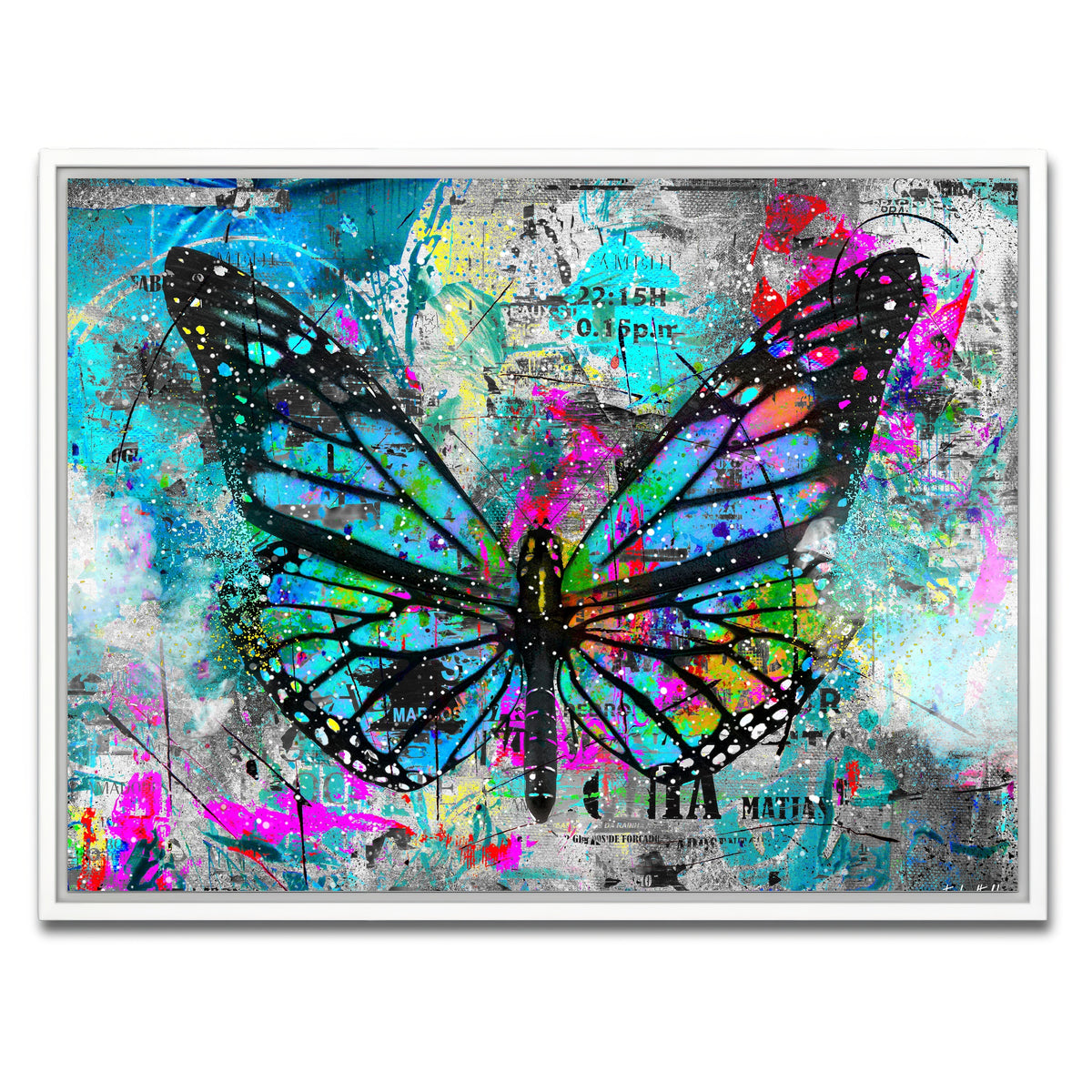 AUTO-MOCKUP WHITE | Butterfly Paint | 1 Piece | White Framed Canvas | group=4x3
