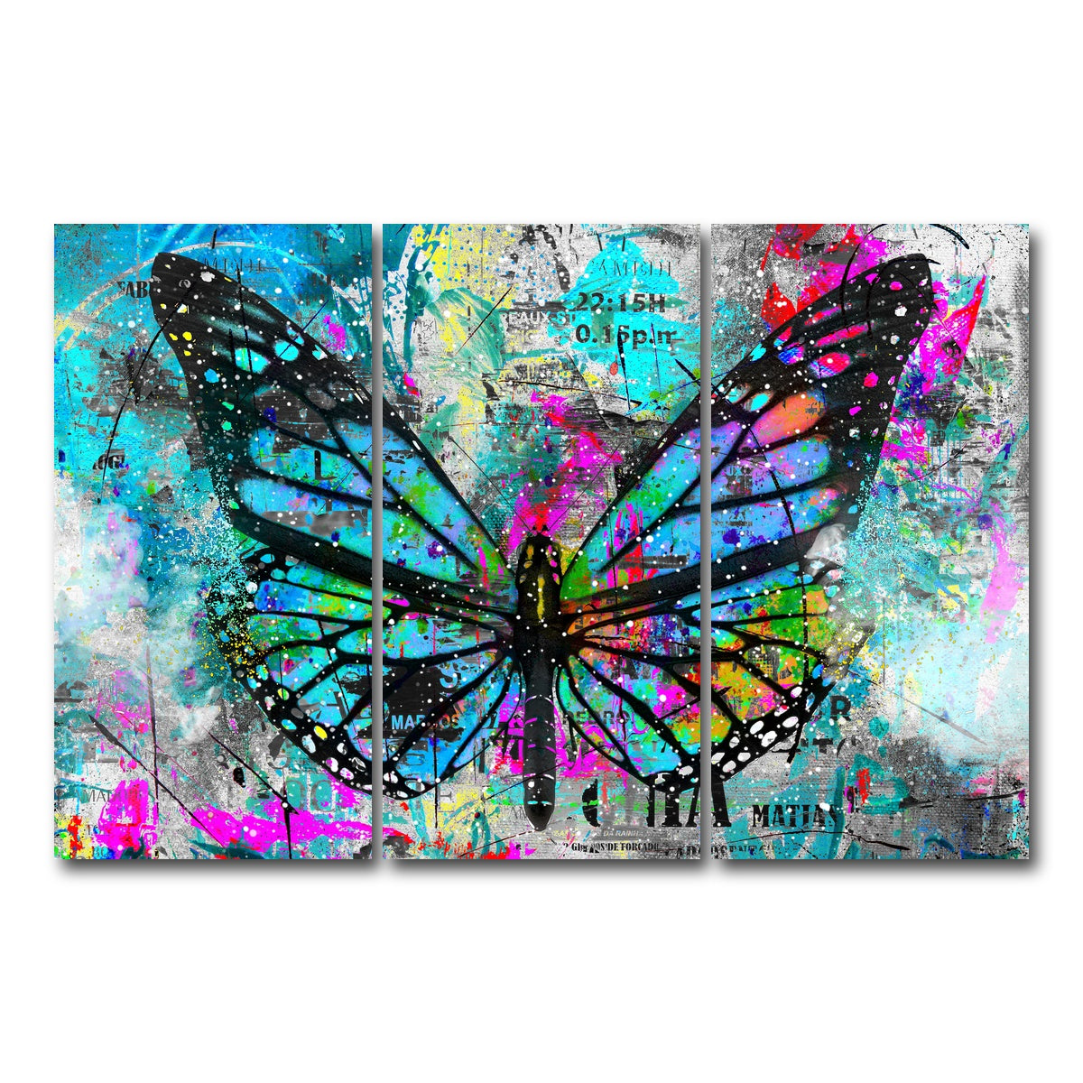 AUTO-MOCKUP WHITE | Butterfly Paint | 3 Piece | Gallery Wrap Canvas | group=12x24