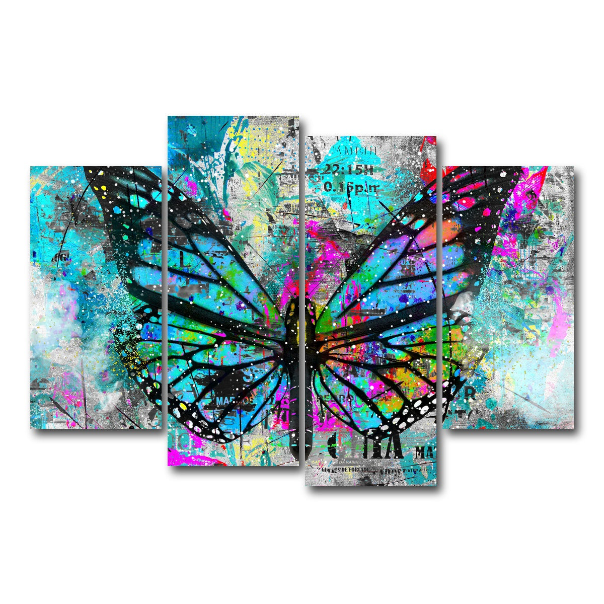 AUTO-MOCKUP WHITE | Butterfly Paint | 4 Piece | Gallery Wrap Canvas | group=4_short