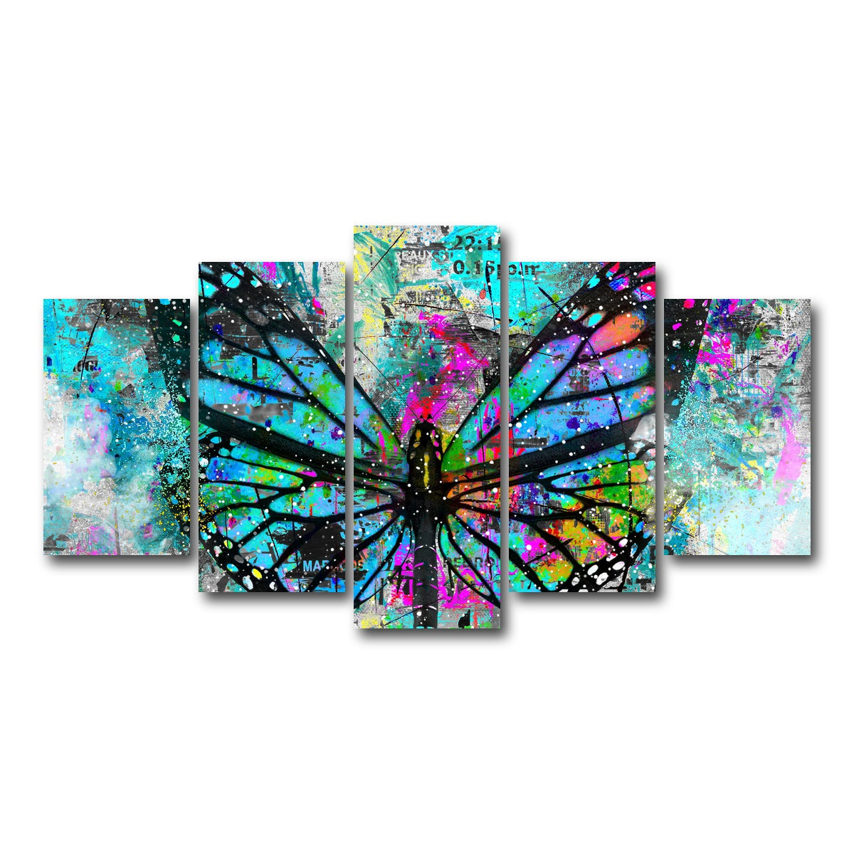 AUTO-MOCKUP WHITE | Butterfly Paint | 5 Piece | Gallery Wrap Canvas | group=5_normal