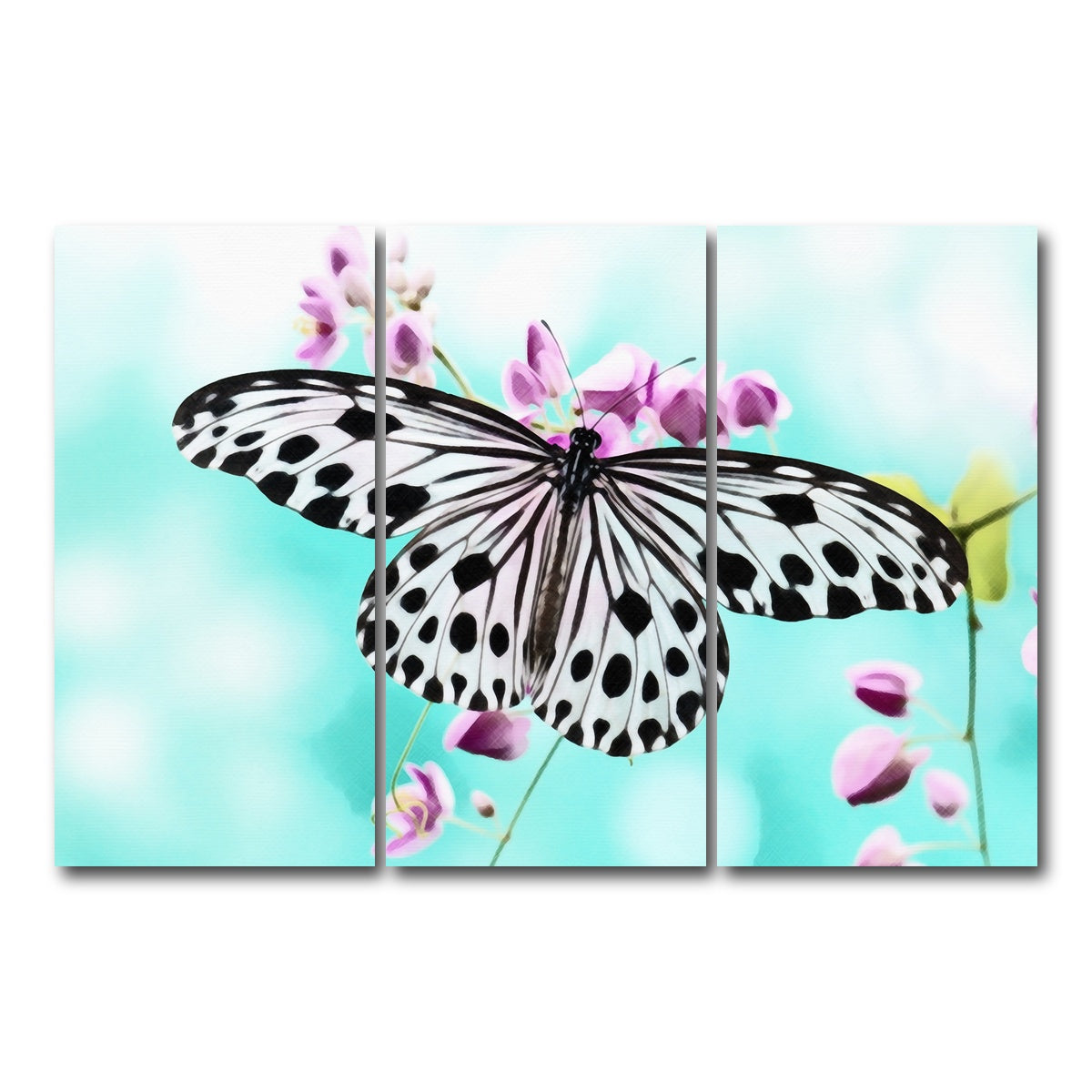 AUTO-MOCKUP WHITE | Butterfly Wall Art | 3 Piece | Gallery Wrapped | group=12x24